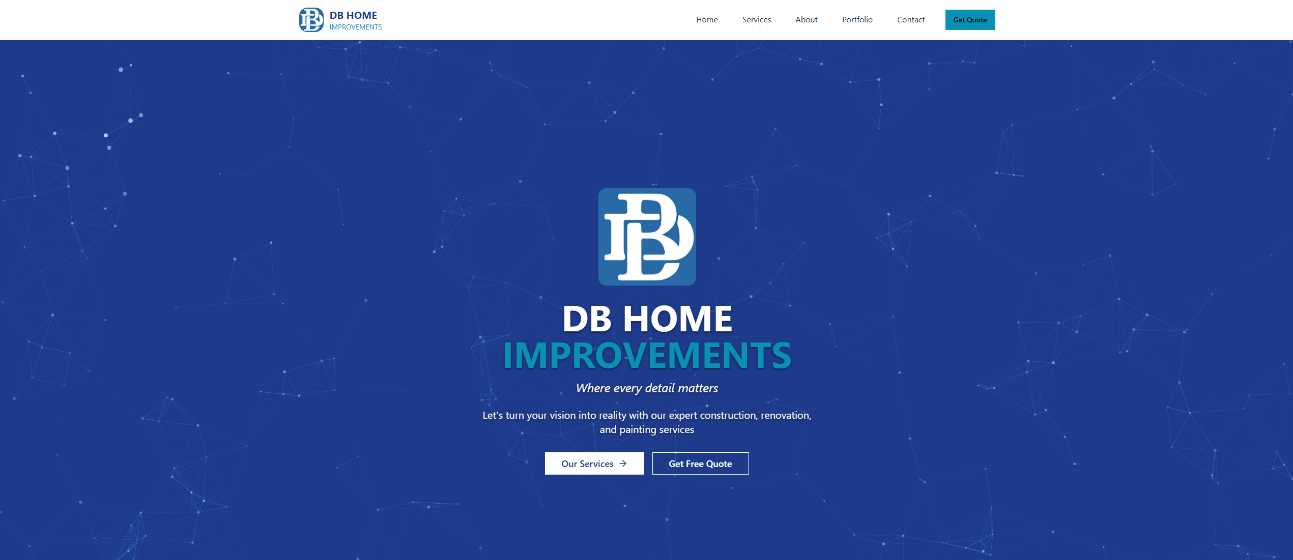 DB Home Improvements Website Screenshot